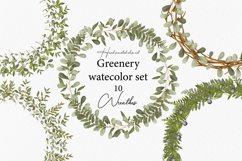 Watercolor Forest Digital Clipart Set - Forest landscape Product Image 8