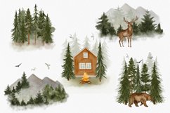 Watercolor Forest Compositions - Digital Clipart Set Product Image 2