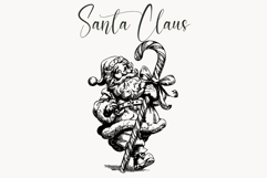 Vintage Santa Claus Line Art | Christmas SVG PNG Clipart Product Image 1