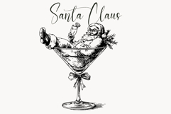 Vintage Santa Claus Line Art | Christmas SVG PNG Clipart Product Image 1