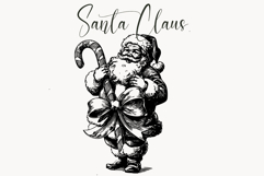 Vintage Santa Claus Line Art | Christmas SVG PNG Clipart Product Image 1