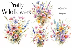 Watercolor Wild Flowers Bouquets - Watercolor Floral Product Image 2