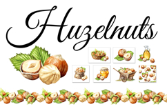 Huzelnuts. Hand drawn watercolor collection Product Image 1