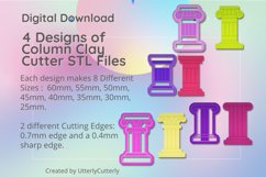 4 Designs of Column Clay Cutter - Cookie Cutter STL File Product Image 1