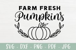 Farm Fresh Pumpkins - Fall Round Sign SVG - Autumn SVG Product Image 2