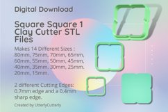 Square Square 1 Earring Clay Cutter - Cookie Cutter STL File Product Image 1