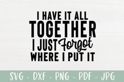 Sarcastic SVG | Have It All Together, Forgot Where I Put It Product Image 2
