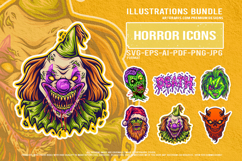 Creepy demon santa zombie clown death horror illustration Product Image 1