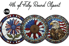 4th of July Round Png Clipart Product Image 1