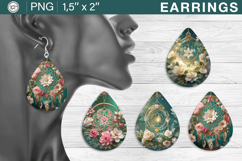 Dream Catcher Earrings Sublimation Designs, 4 PNG Product Image 1