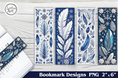 Christmas Feather Printable Bookmark 4 PNG Product Image 1