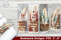 Christmas Feather Printable Bookmark 4 PNG Product Image 1