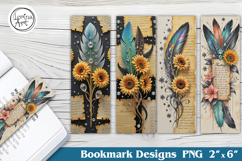 Sunflower Printable Bookmark 4 PNG Product Image 1