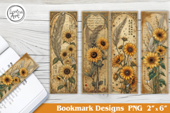 Sunflower Printable Bookmark 4 PNG Product Image 1