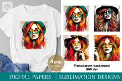 4 Festival Girl Sublimation, digital papers Product Image 1