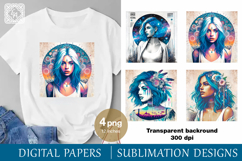 4 Girl Sublimation, digital papers Product Image 1