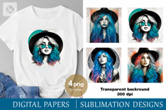 4 Girl Sublimation, digital papers Product Image 1