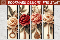 Flower Printable Bookmark 4 PNG / Peony Product Image 1