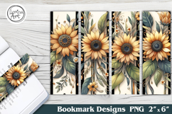 Sunflower Printable Bookmark 4 PNG Product Image 1