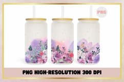 Flowers Watercolor 16oz Libbey Glass Can Sublimation Product Image 1