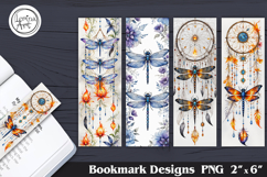 Dragonfly Printable Bookmark 4 PNG Product Image 1