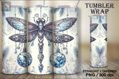4 Winter Dragonfly Tumbler Sublimation, 20oz Tumbler Wrap Product Image 3