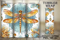 4 Winter Dragonfly Tumbler Sublimation, 20oz Tumbler Wrap Product Image 4