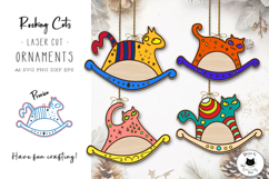 Funny Cat Christmas Ornaments Laser Cut SVG Product Image 1