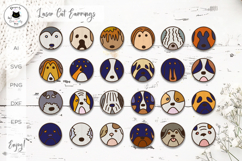 Dog Stud Earrings Laser Cut Bundle | Dog Breeds SVG Product Image 1