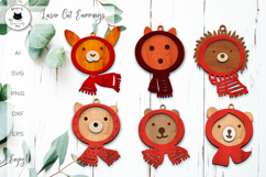 Cute Layered Woodland Earrings | Animal Laser Cut SVG Product Image 1