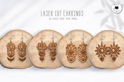 Boho Floral Dangling Earrings Laser Cut Product Image 1