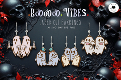 Spooky Season Halloween Earrings | Ghost Earrings SVG Product Image 1