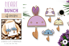 Cute Valentine Laser Cut Earrings SVG | Kawaii Earrings Product Image 1