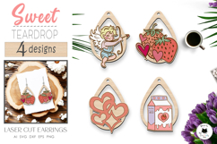 Sweet Valentine Earrings Laser Cut | Valentine Teardrop Product Image 1