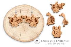 Animal Earrings Laser Cut Vol.1 | Glowforge Earrings SVG Product Image 1
