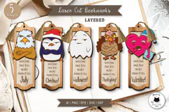 Layered Laser Cut Sarcastic Bookmark Designs for Holidays Product Image 1