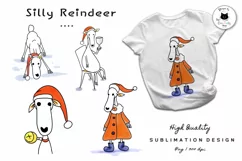 Silly Christmas Reindeer PNG | Funny Christmas Doodles Product Image 1