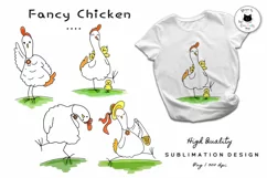 Funny Chicken Illustrations | Farm Animal Doodles Product Image 1
