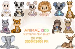 Baby animals watercolor bundle clipart. Sublimation baby Product Image 1
