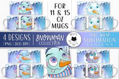 Funny Snowman Mug Wraps | Christmas Mug Designs Product Image 1