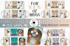 Funny Dog Mug Wraps Vol.10 | Dog PNG Designs Product Image 1