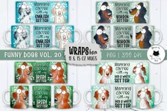 Funny Dog Mug Designs Vol.20 | Dog Mug Wraps Product Image 1