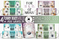 Funny Dog Mug Wraps Vol.13 | Dog PNG Designs Product Image 1