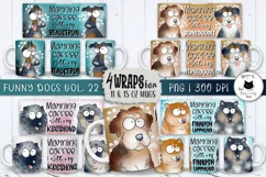 Funny Dog Mug Designs Vol.22 | Dog Mug Wraps Product Image 1
