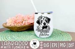Labrador Dog Silhouette SVG File | Floral Dog SVG Design Product Image 1