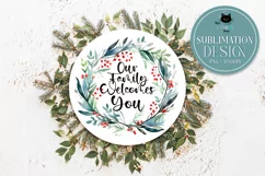 Watercolor Winter Wreath | Christmas Welcome Door Sign Product Image 1