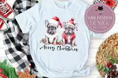 Cute Dogs Christmas Sublimation Design | French Bulldog PNG Product Image 1
