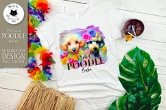 Watercolor Dog Sublimation Design | Cute Poodle Dog PNG Product Image 1