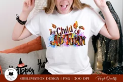The Child Of Autumn Sublimation Design | Fall PNG Design Product Image 1