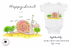 Cute Little Snail PNG | Funny Animal Illustration Product Image 1